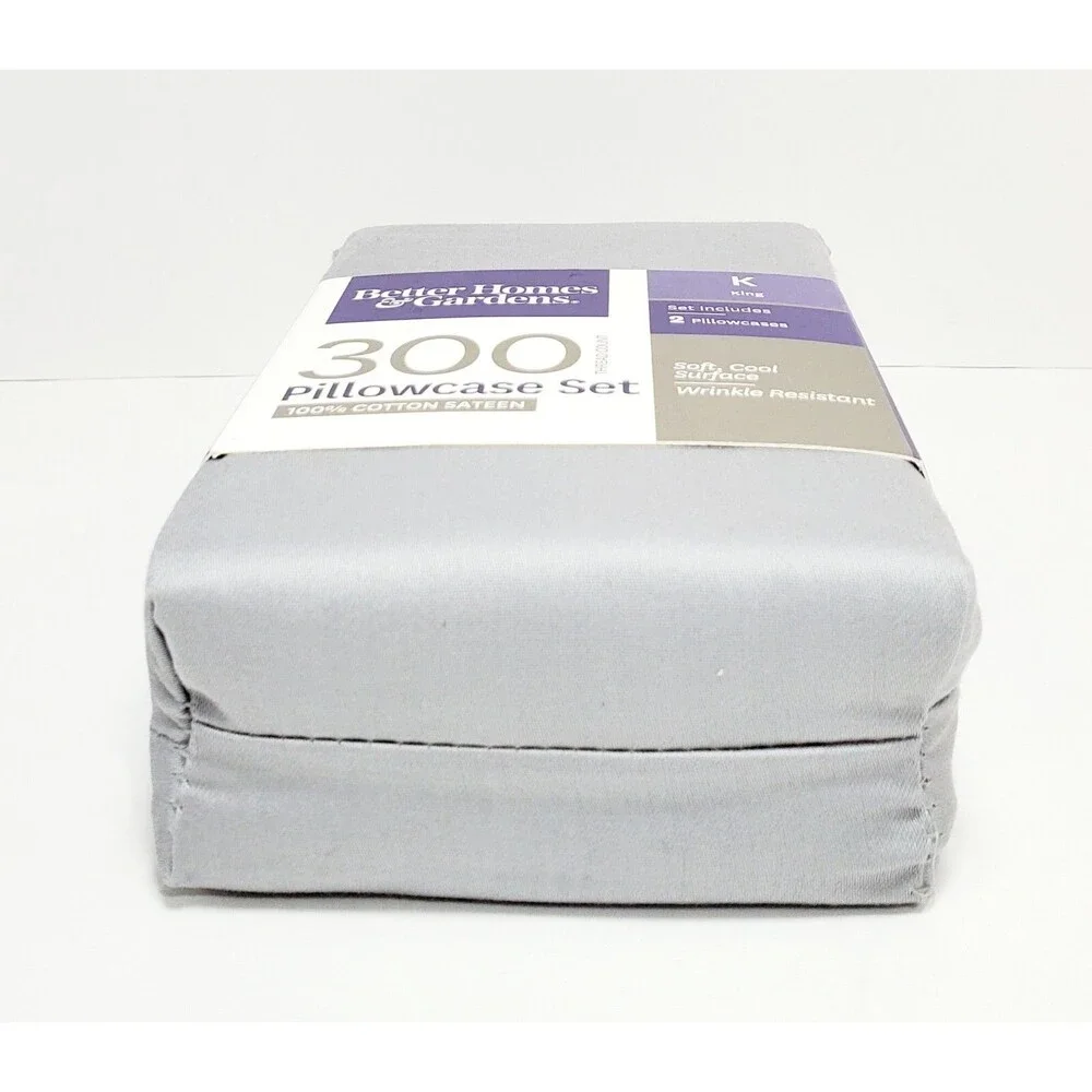 Better Homes & Gardens King Pillowcase Set 100% Cotton 300 Thread Count New